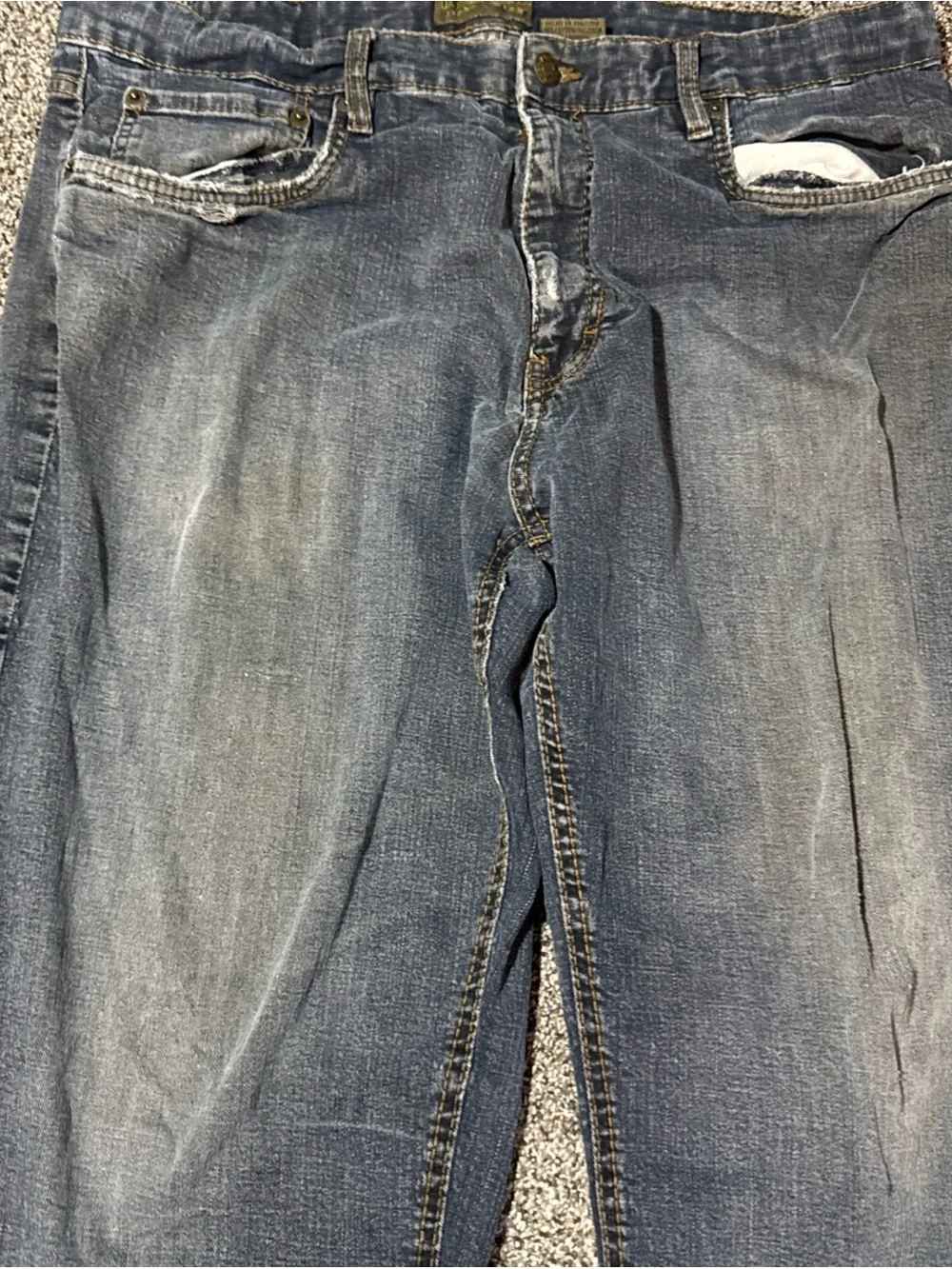 Urban Star Men’s Jeans Medium Wash Blue 38x30 Well-worn Threadbare